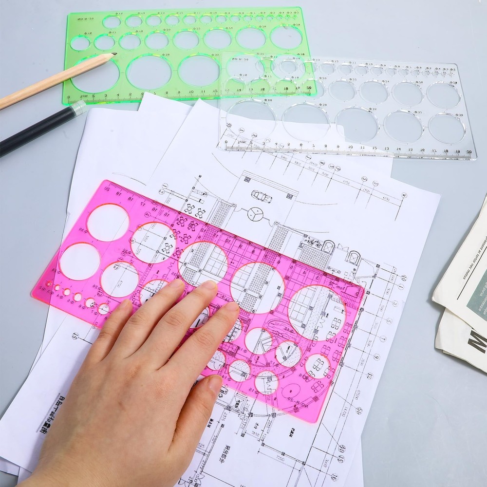 Template Plastic Circle Stencil Multi-Function for Office School Drawing Supply