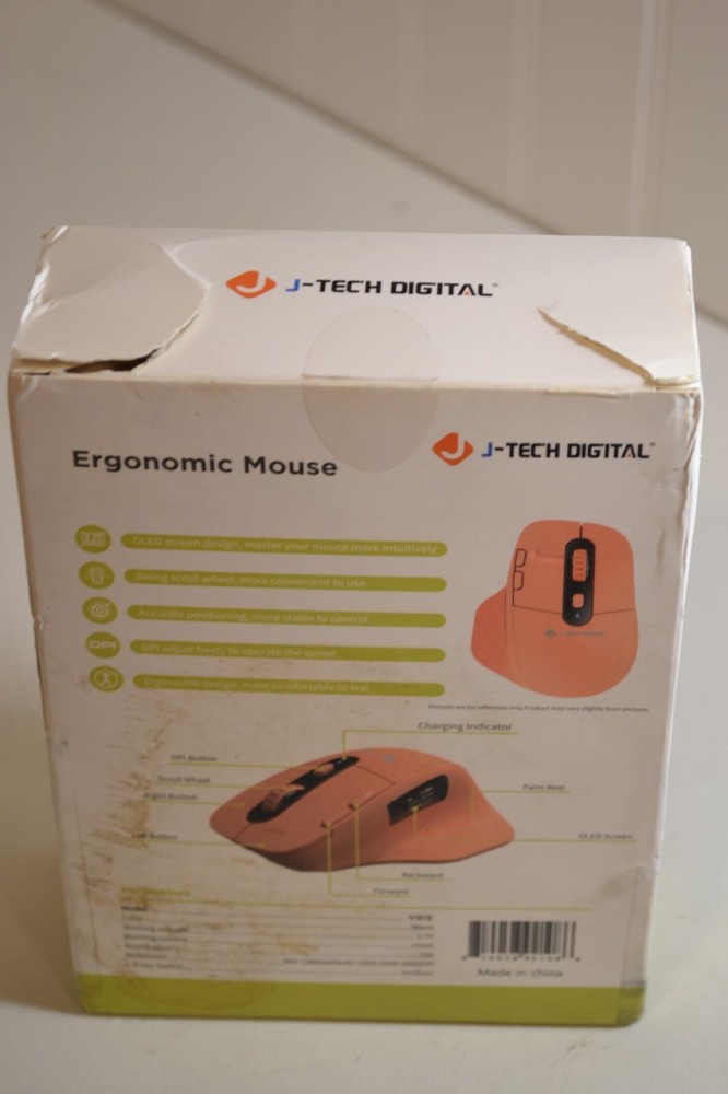 J-Tech Digtial Silent Ergonomic Mouse V915 BLACK