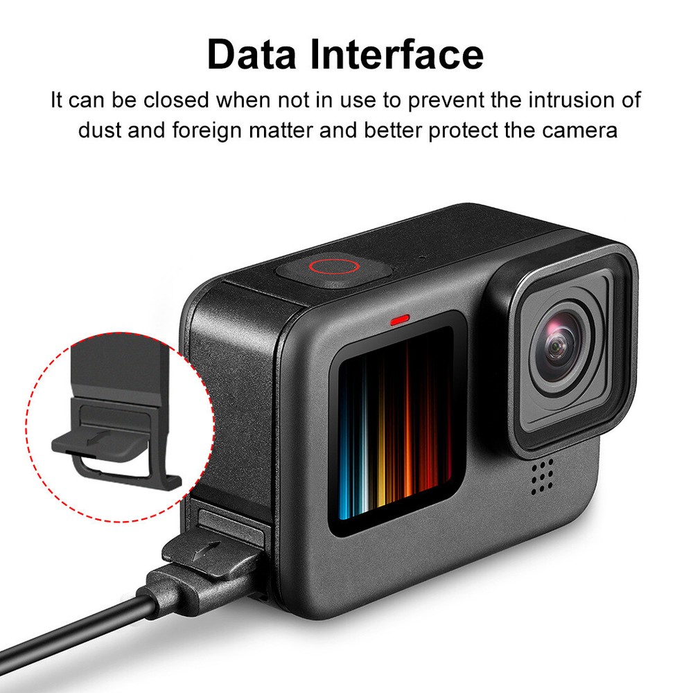 PULUZ POM Plastic Battery Side Interface Cover For GoPro HERO9/ 10 Black