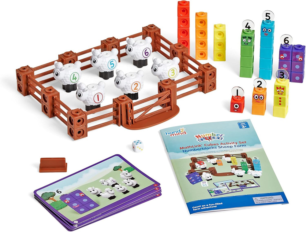Numberblocks Sheep Farm Mathlink Cubes Activity Set, Preschool Learning Activiti