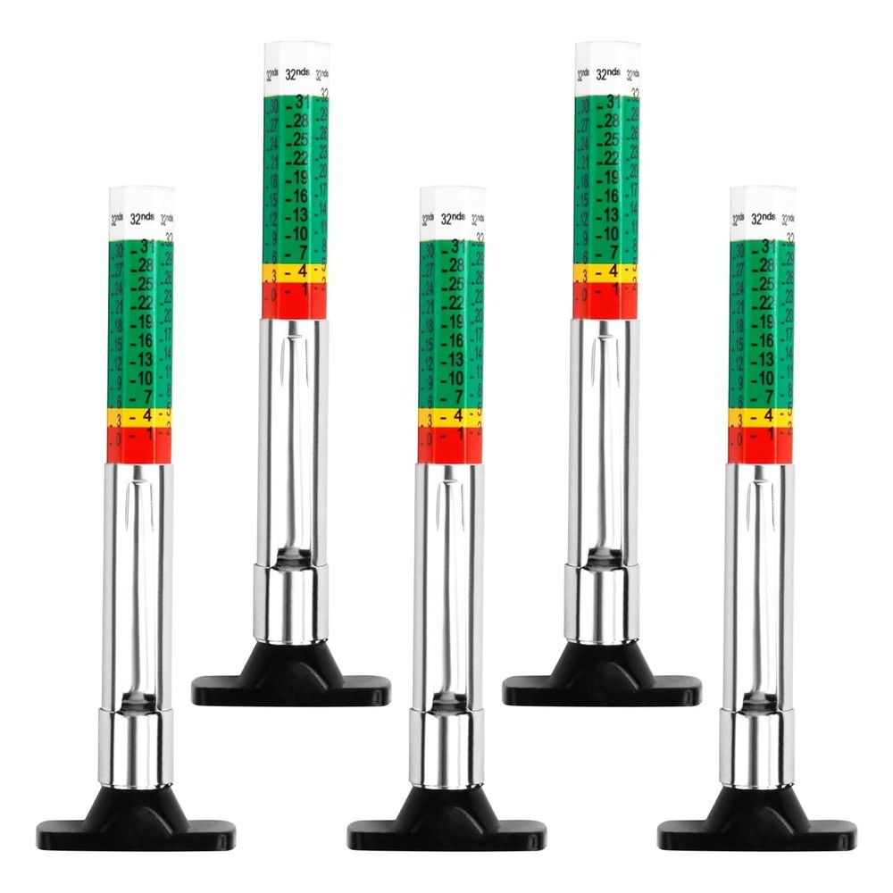 Tire Tread Depth Gauge 5Pcs Color Coded Tread...