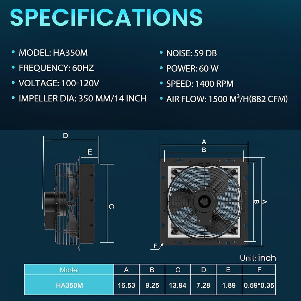 HG Power Shutter Exhaust Fan