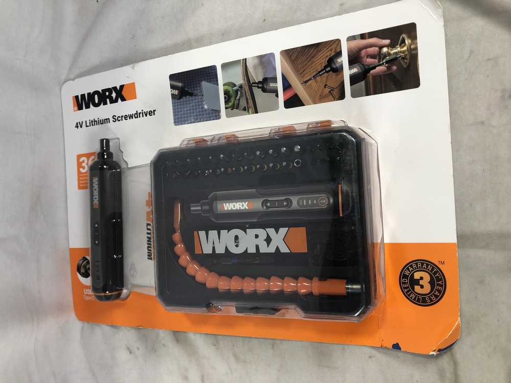 WORX 4V Lithium Screwdriver 36pc Accessory Kit USB-C