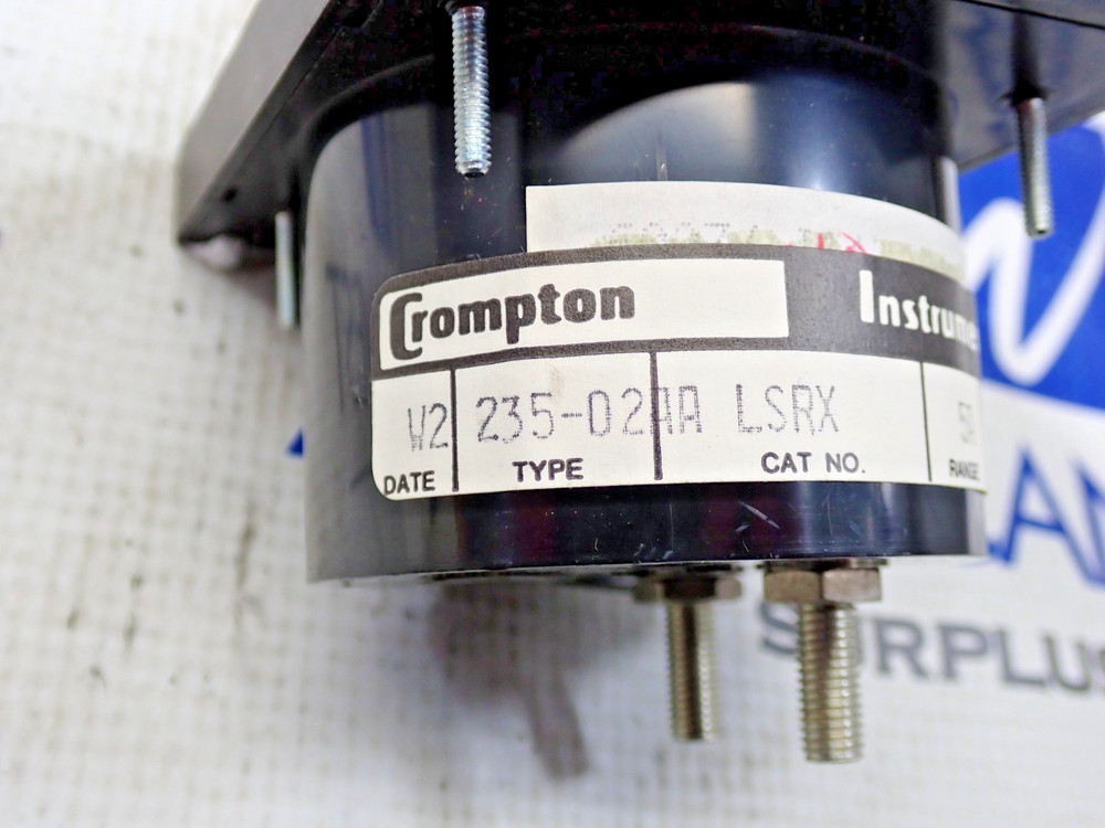 Crompton LSRX Type 235-02AA Range 5A Scale 0-300A A.C. Amperes Meter