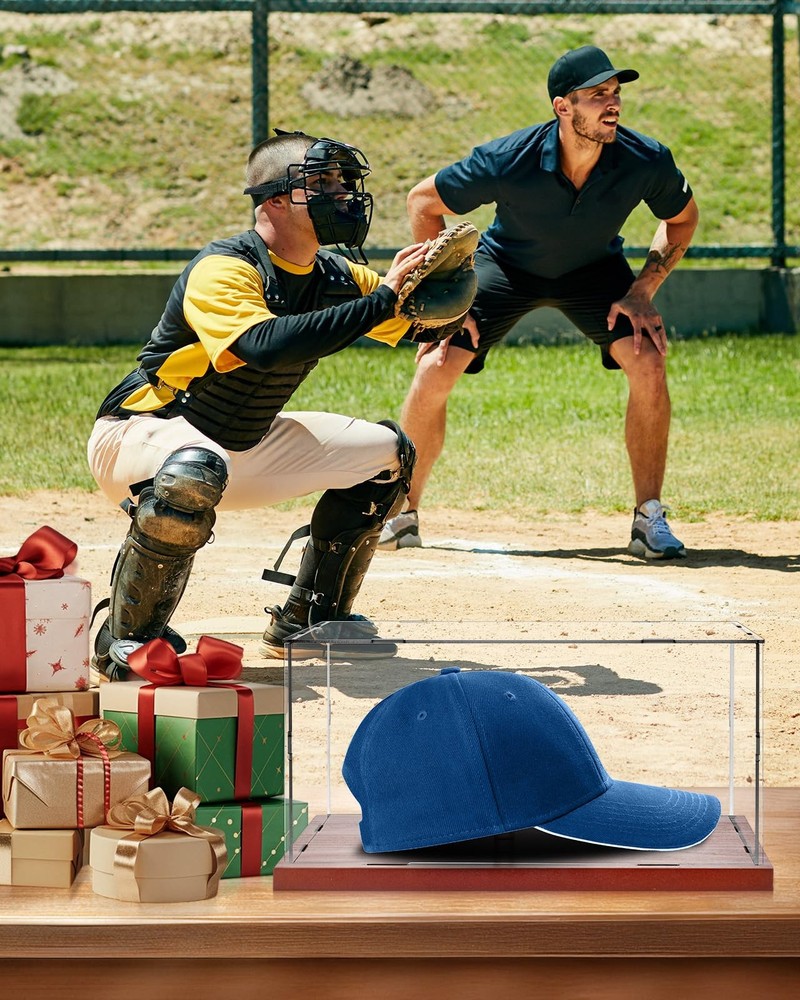 Hat Display Case, Acrylic Baseball Cap Display Box, UV Fade Protection, Solid