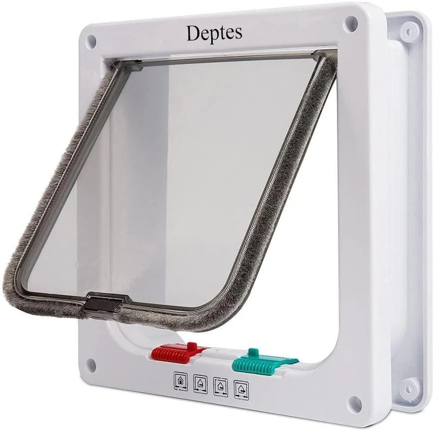 Depets Magnetic Cat Flap Door, 4 Way Locking - Large