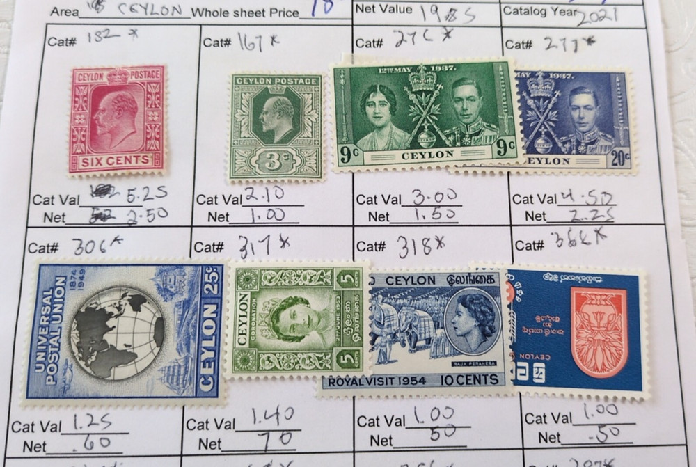 APC 5571 Ceylon MH scv $40 on circuiit sheets all identified