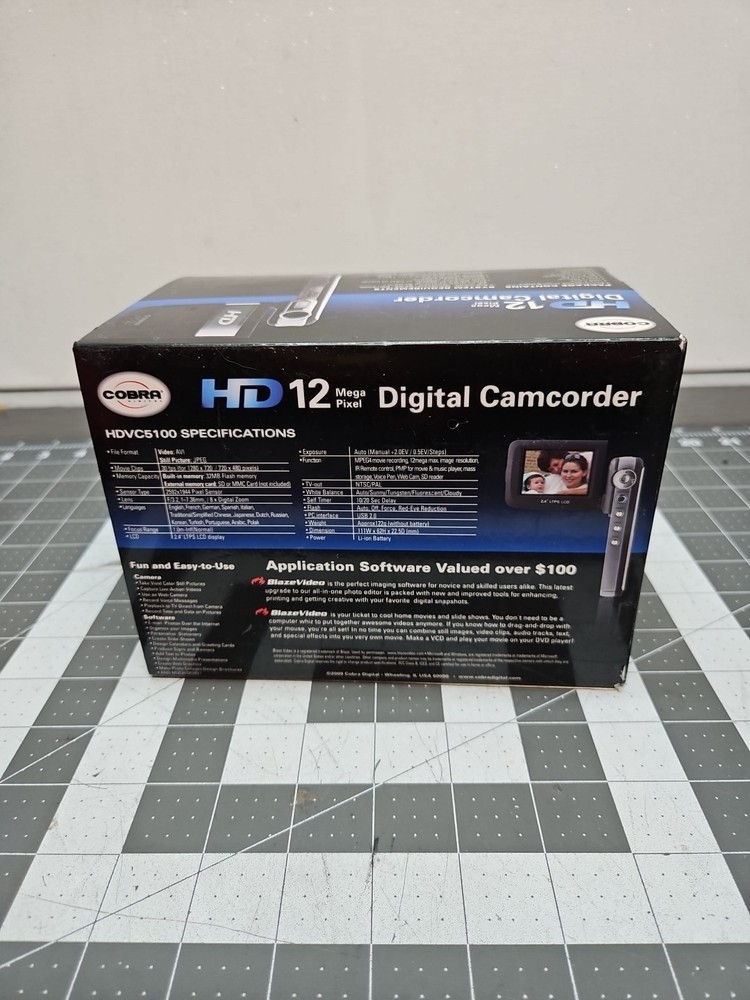 Digital Camcorder Cobra 12 Mega Pixel, Cable, New Open box