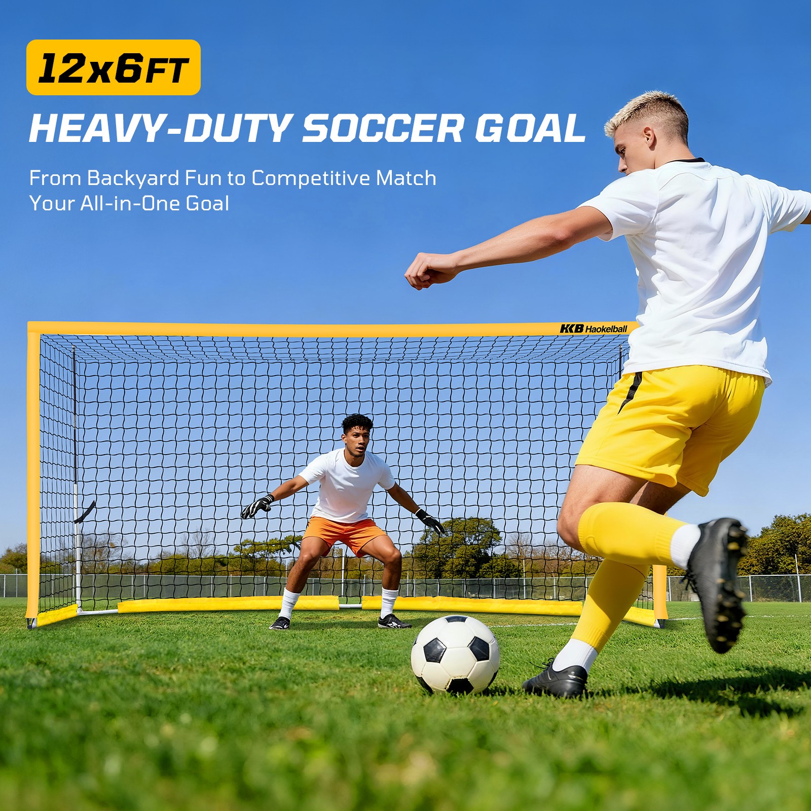12'x6' Portable Soccer Goal for Backyard Adults w/Net & Frame Ladder & 12 Cones