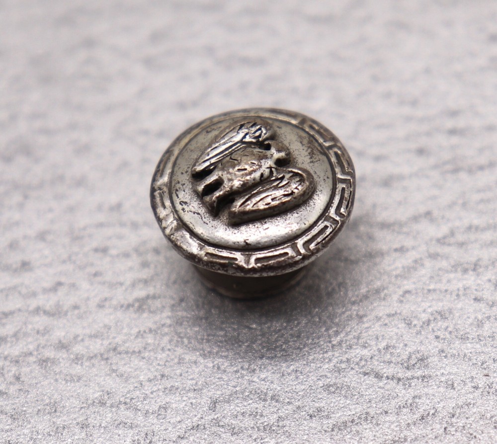 Vintage Antique Button Sterling Silver Eagle Button (Single) 9/16" Diameter RARE