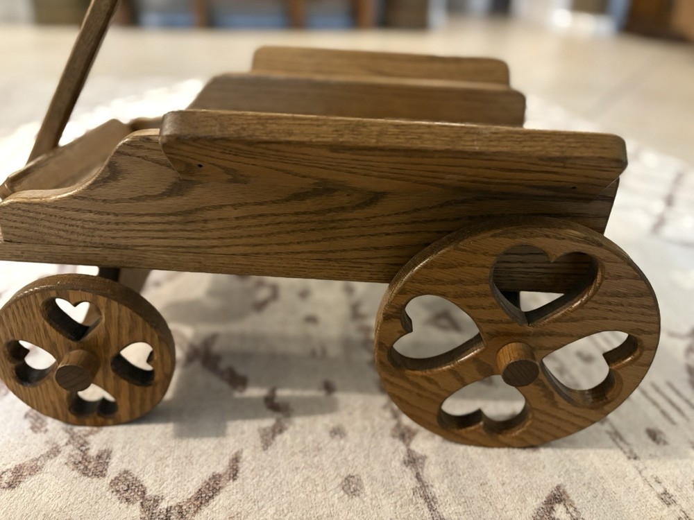Vintage Solid Wooden Wagon/ Pull Toy/ Decor Wagon