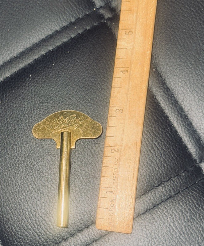 Vintage Brass SCHULTZ Clock Key~Christmas!