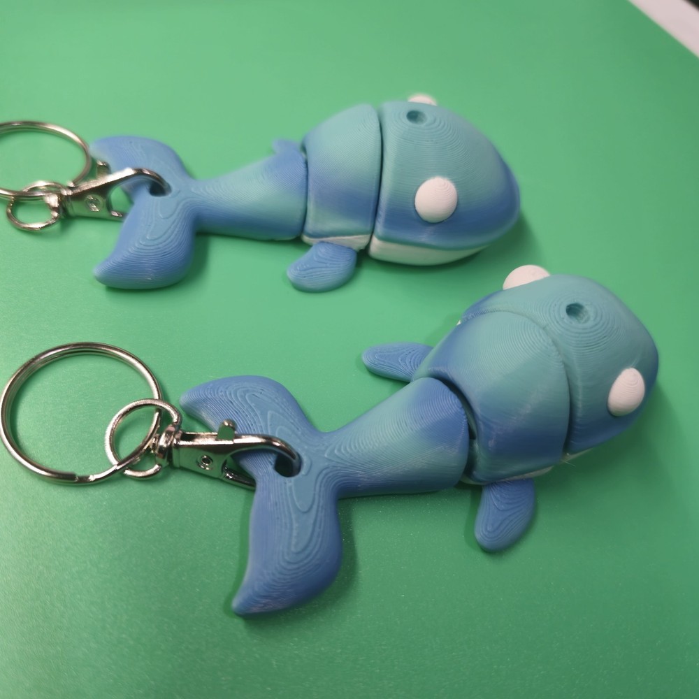 FLEXI WHALE KEYCHAIN 3D PRINT ARTICULATED