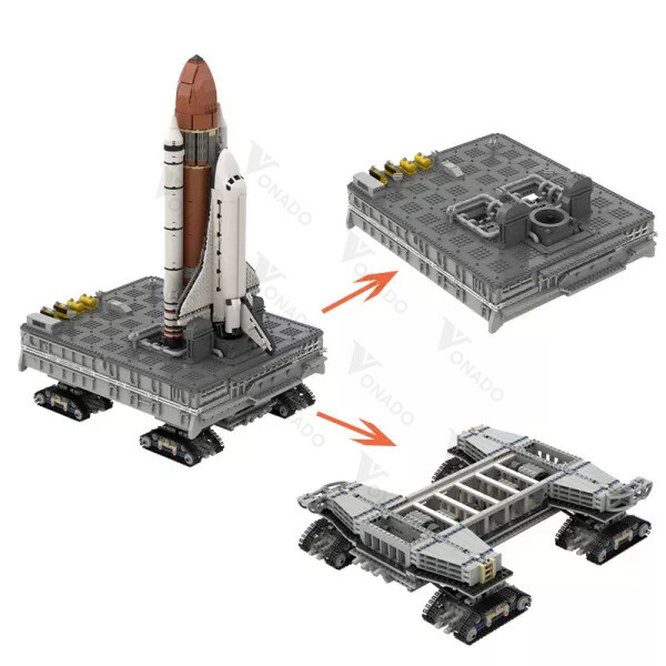 Rocket Launch Pad MOC Building Blocks Set, Crawler Transporter Model Bricks Toy