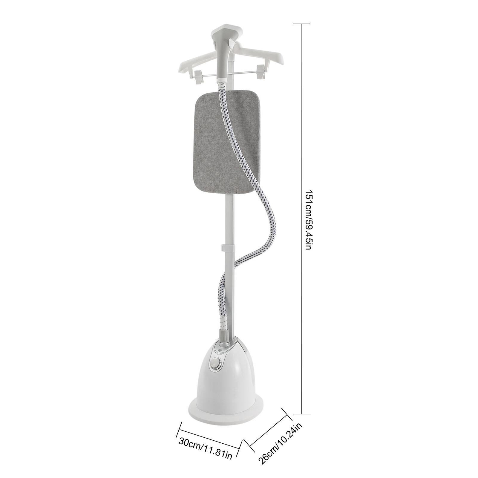 1350W White Professional Standing Garment Steamer w/Ironing Board&Garment Hanger
