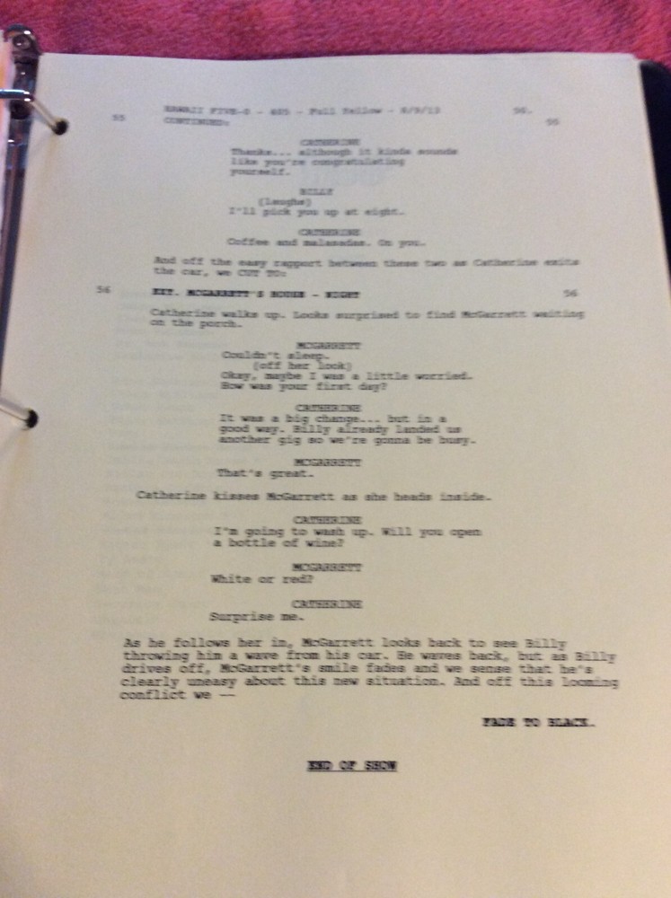 HAWAII FIVE-O ORIGINAL SCRIPT 405 SCHEDULE 2013 A IA LA AKU DANIEL DAE KIM