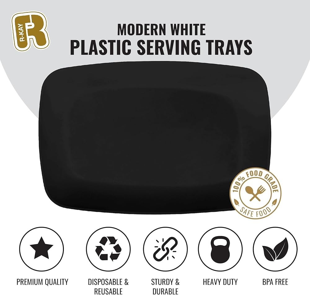 Plastic Serving Trays -, Party Platters - Bla