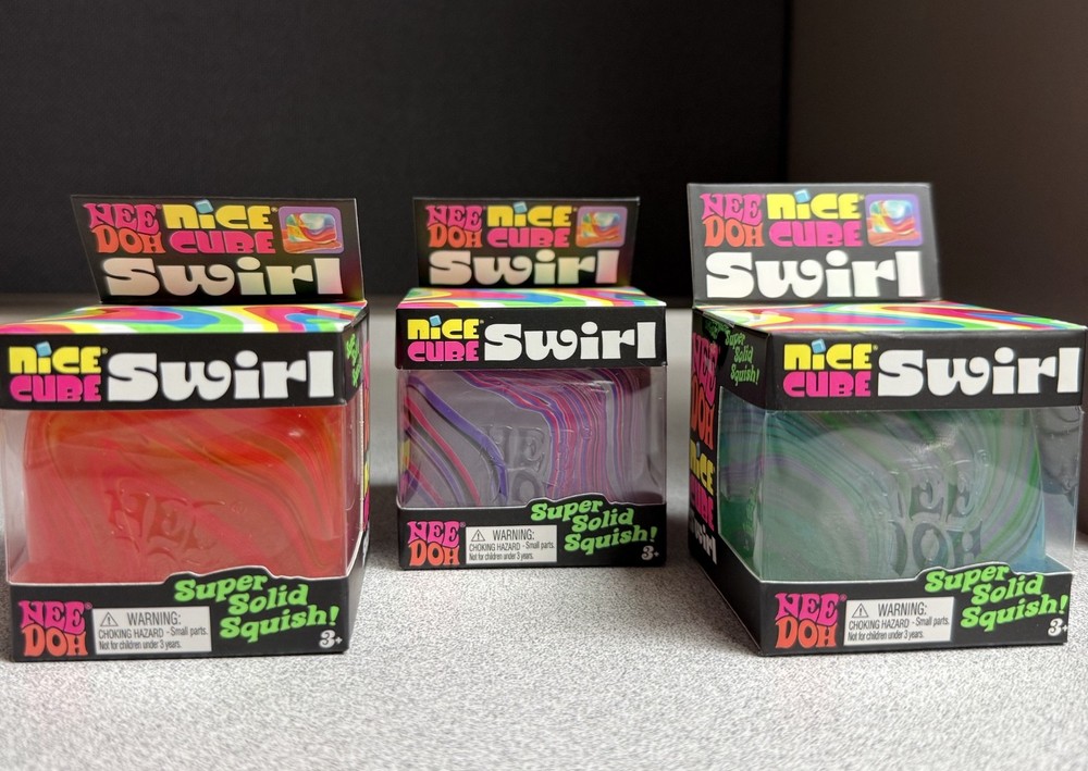 Nee Doh Nice Cube Swirl - Super Solid Squish! NEW IN BOX