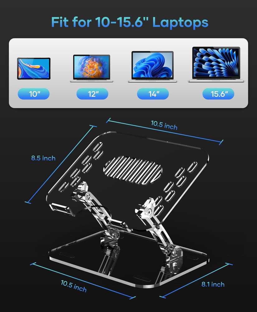 Adjustable Foldable Laptop Stand, Portable Ergonomic Computer Stand for Lapto...