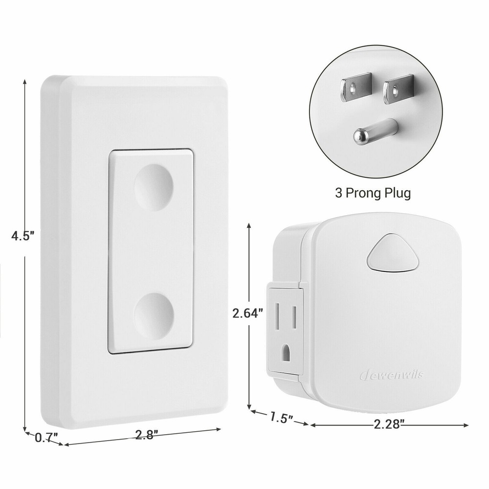 DEWENWILS Wireless Remote Control Outlet Switch Electrical Outlet Power Switch
