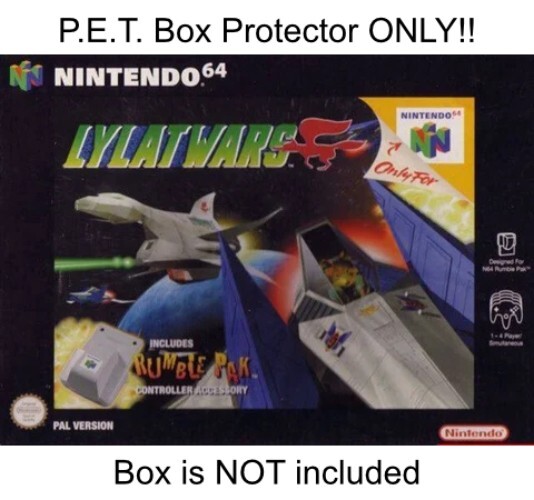 P.E.T. Plastic Box Protector / Display Case for Nintendo N64 Lylat Wars Big Box