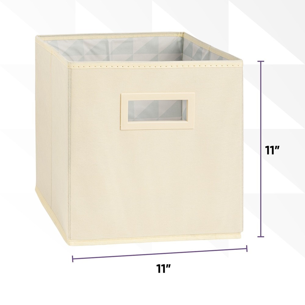 Superio Fabric Organizing Bin, 11" Cream Fabric Cube 6-Pack
