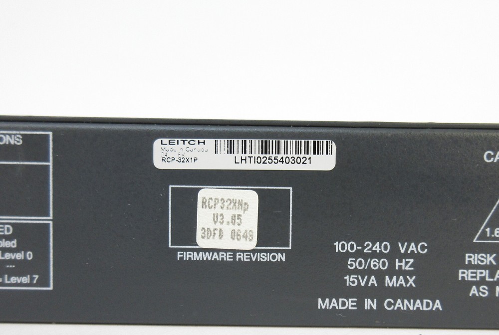 Leitch RCP-32X1P 1RU Remote 32x1 Programmable Push Button Switch Panel