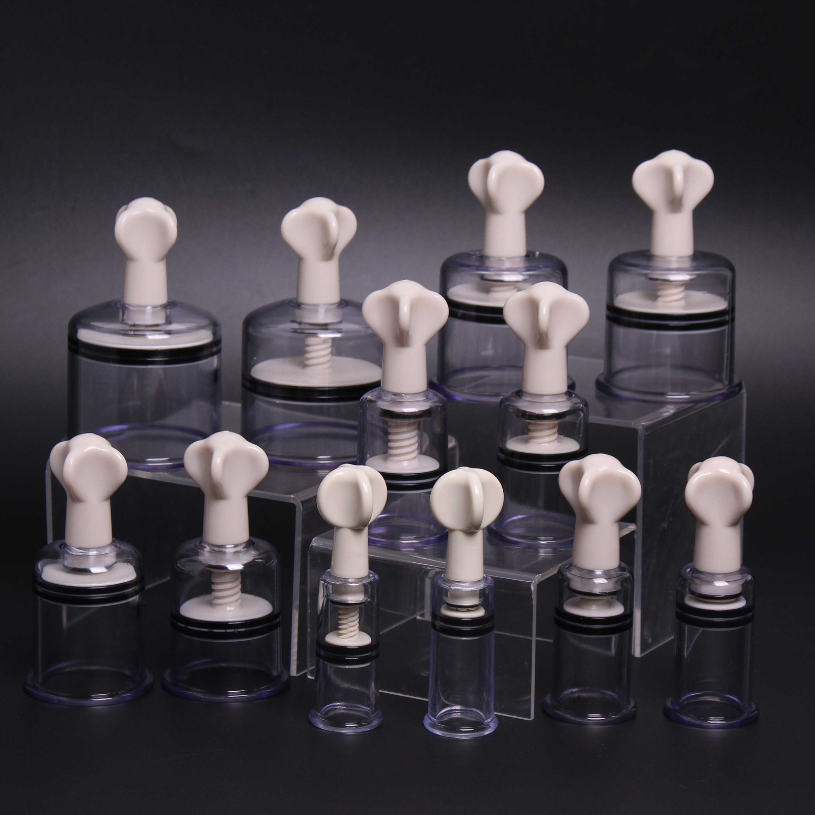 2pcs Vacuum Twist Nipple Cupping Sucker Breast No Pump Enhancer Enlarger Suction