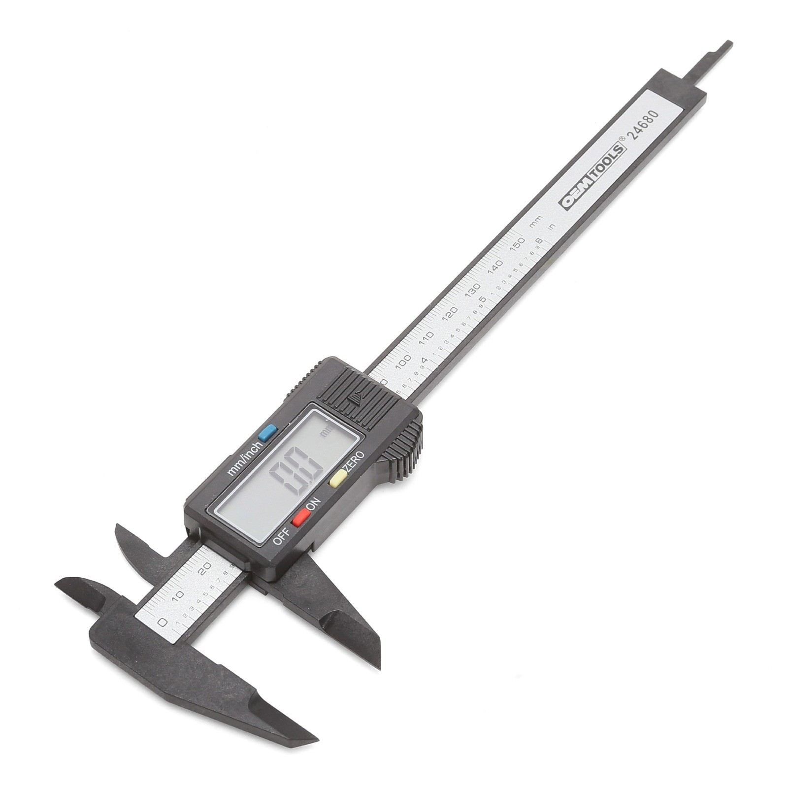 OEM TOOLS 6" Digital Caliper 0-6" Range LCD Screen Standard/Metric 24680 Plastic