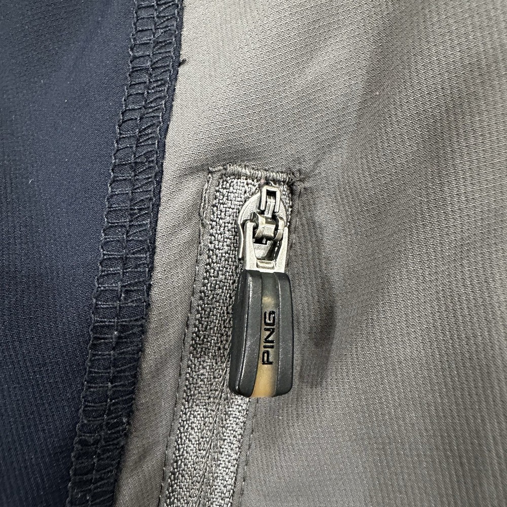 Ping Villanova Navy and Gray Quarter-Zip Golf Pullover Jacket. Size Large.