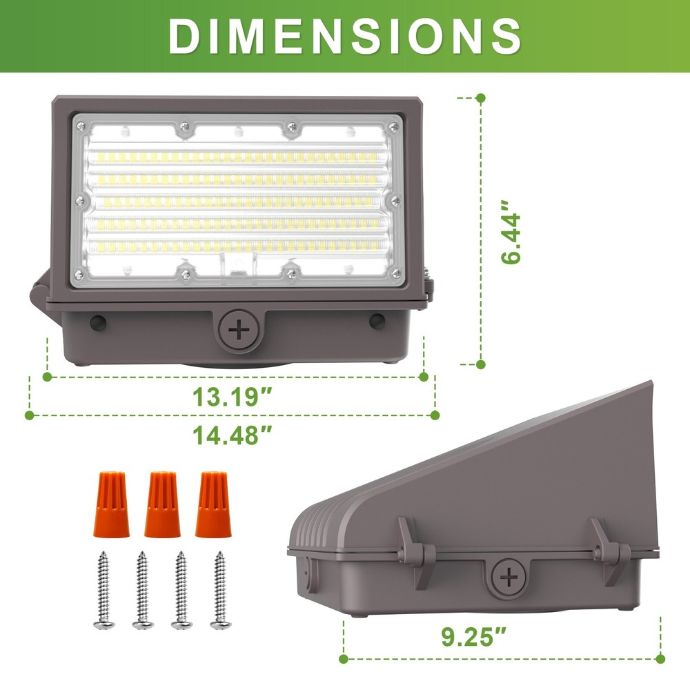 Full Cut Off LED Wall Pack Light with Photocell Sensor Wattage & CCT Selectable