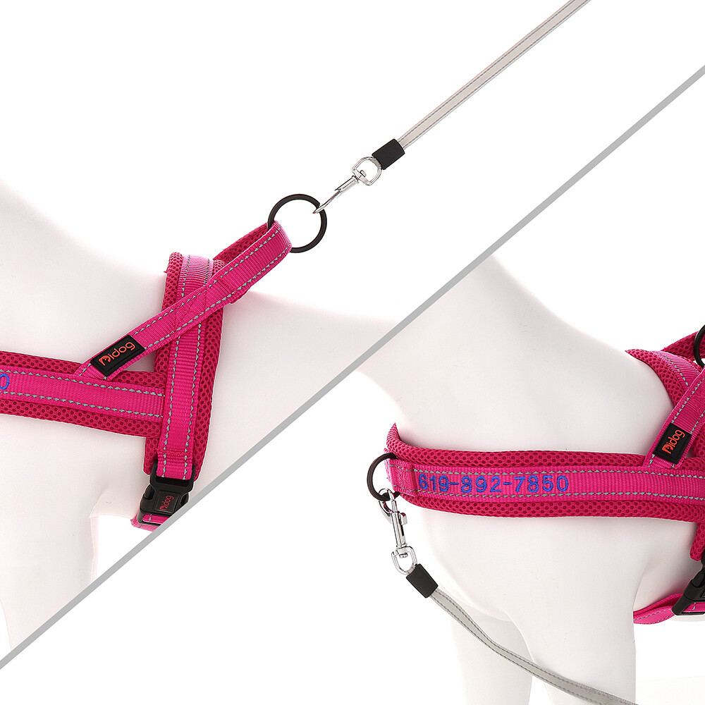 Personalized Embroidered Dog Harness Reflective Nylon No Pull Vest Custom Name