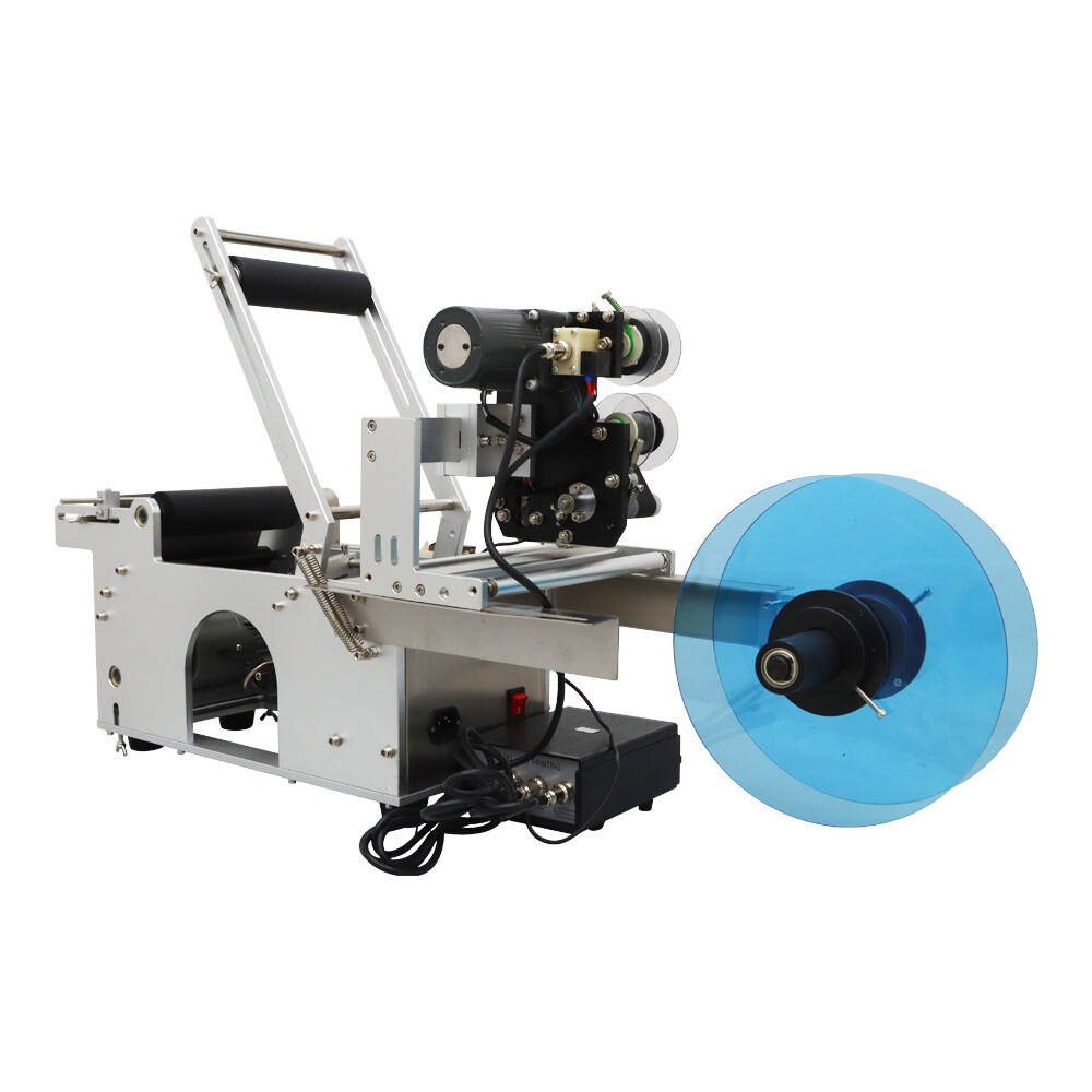 Round Bottle Labeling Machine with Date Code Printer Automatic Labeller 110V