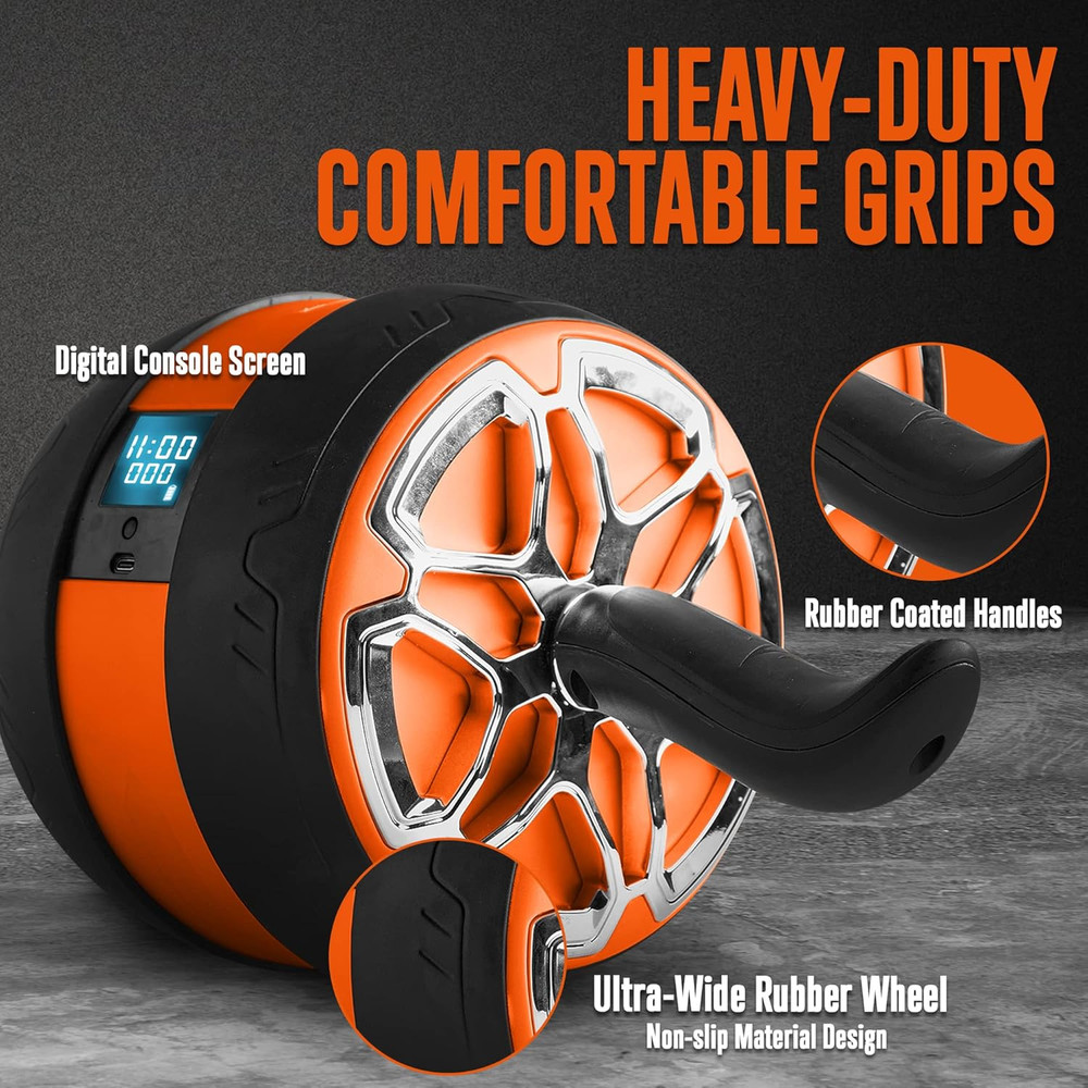 Squatz Ab Roller Wheel with Digital Screen, Abs Workout Equipment for Abdominal