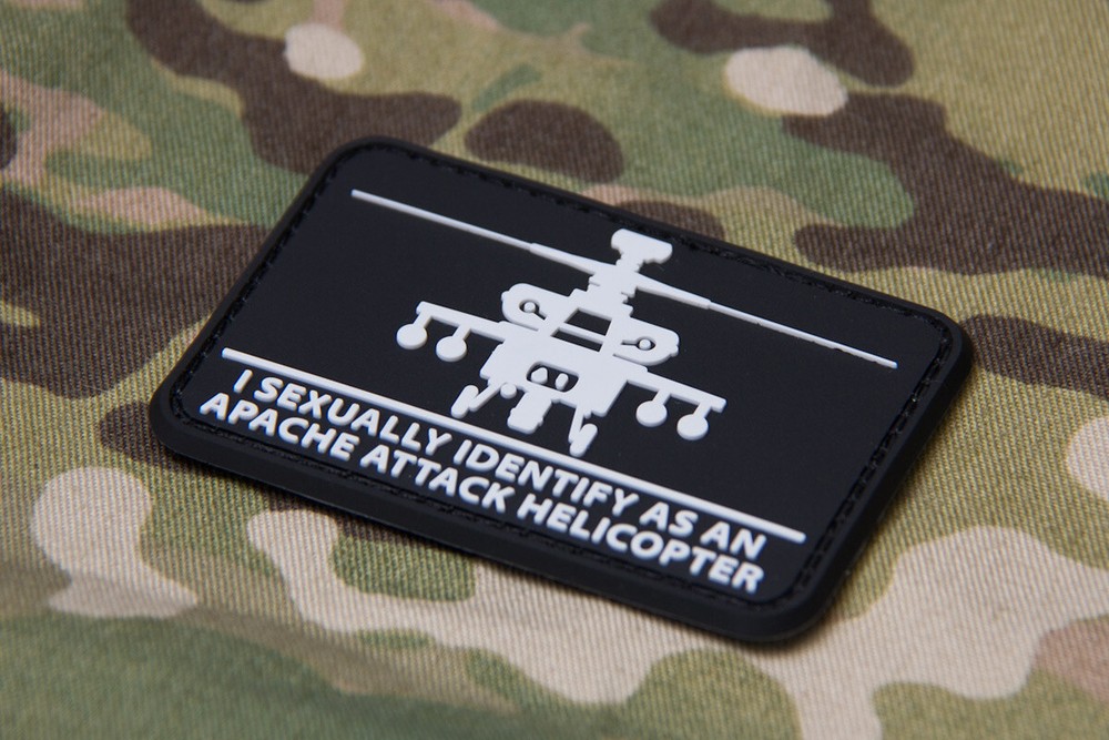 MSM HeliSexual "I Sexually Identify as an Apache Attack Helicopter" Morale Patch