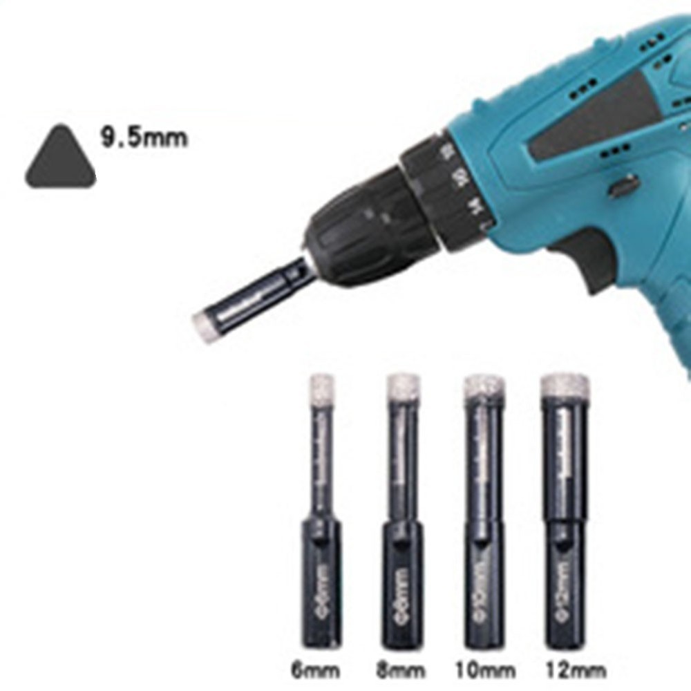6-12mm Dry Ceramic Tile Drill Bit Triangular Shank Brazing Hole Opener Drilling