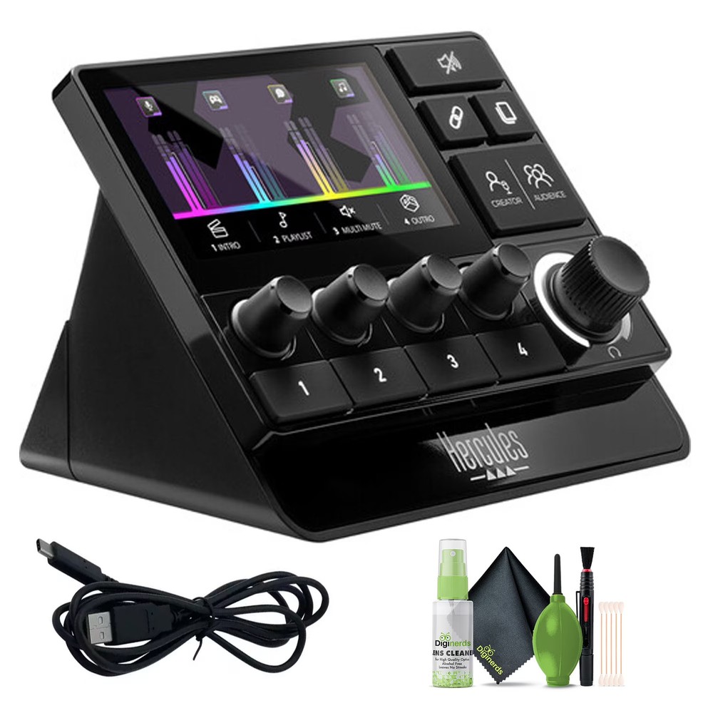Hercules Stream 200 XLR, Pro Audio Mixer for Advanced Content Creators, Bundle