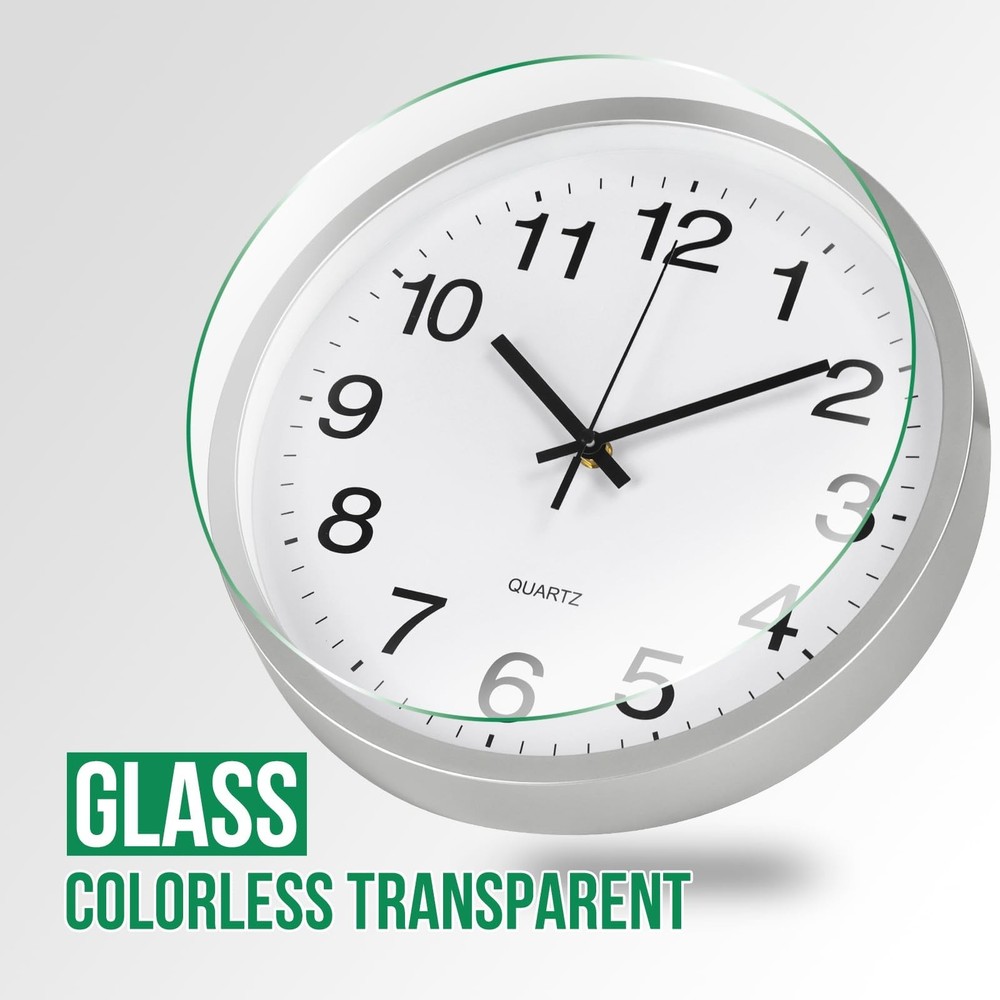 Wall Clock Modern Simple Style Round Plastic Decor Clock Non-Ticking Silent Q...