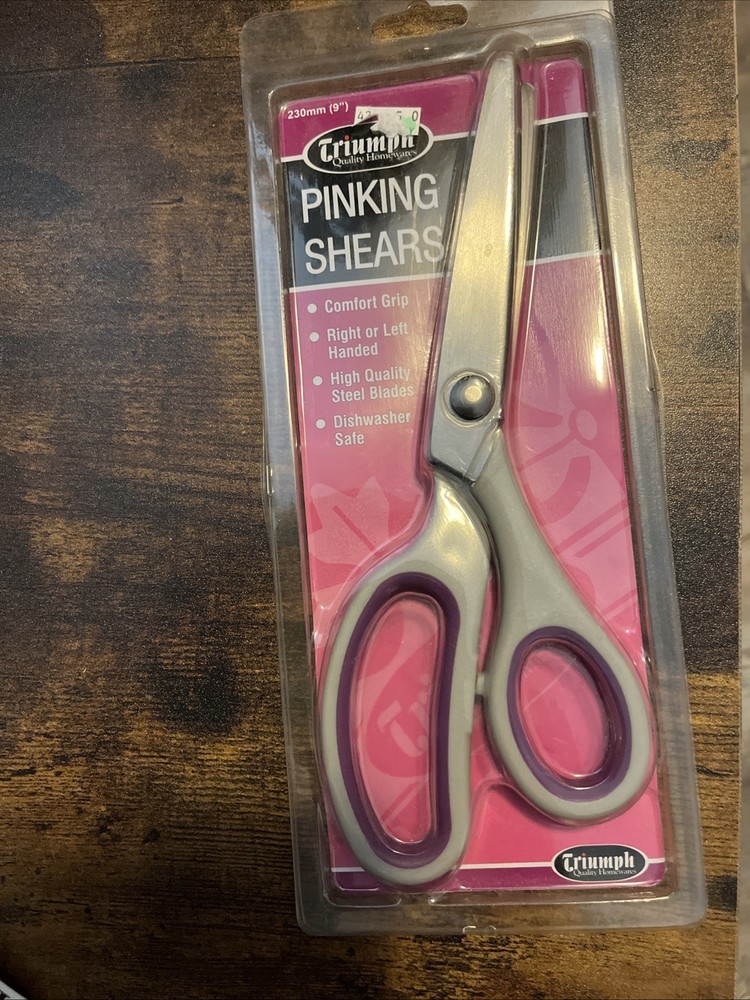 Pinking shears scissors, Triumph, New In Package, 9”.