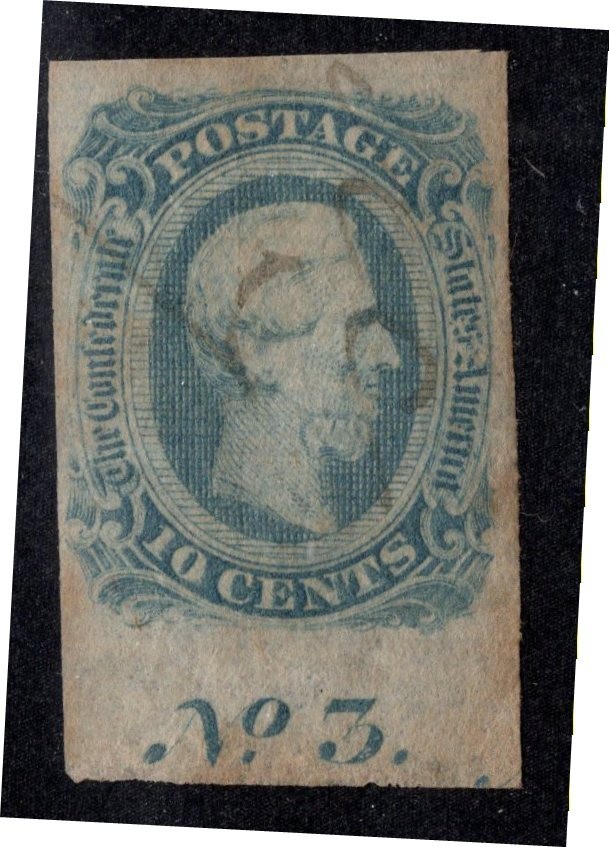 Confederate States - Scott Number 12 (Plate Number 3) - Used