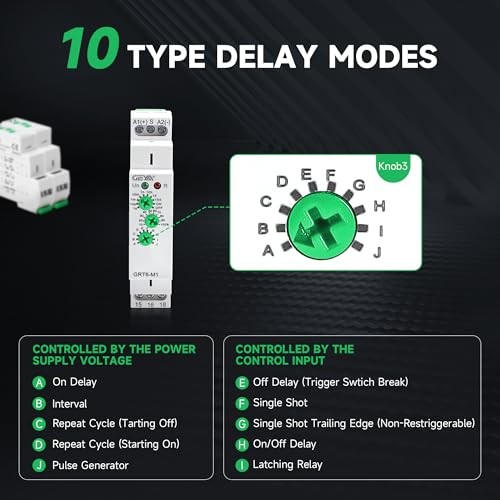 10A Multifunctional Delay Time Relay 10 Function Choices AC/DC24V-240V GRT6-M1