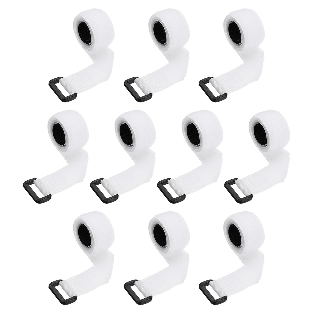 10pcs Reusable Cinch Straps 0.8"x20" Hook and Loop Cable Securing Straps, White