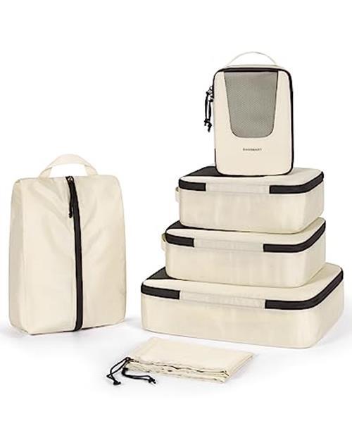 8 Set Compression Packing Cubes for Travel, Lightweight Compression Cubes for