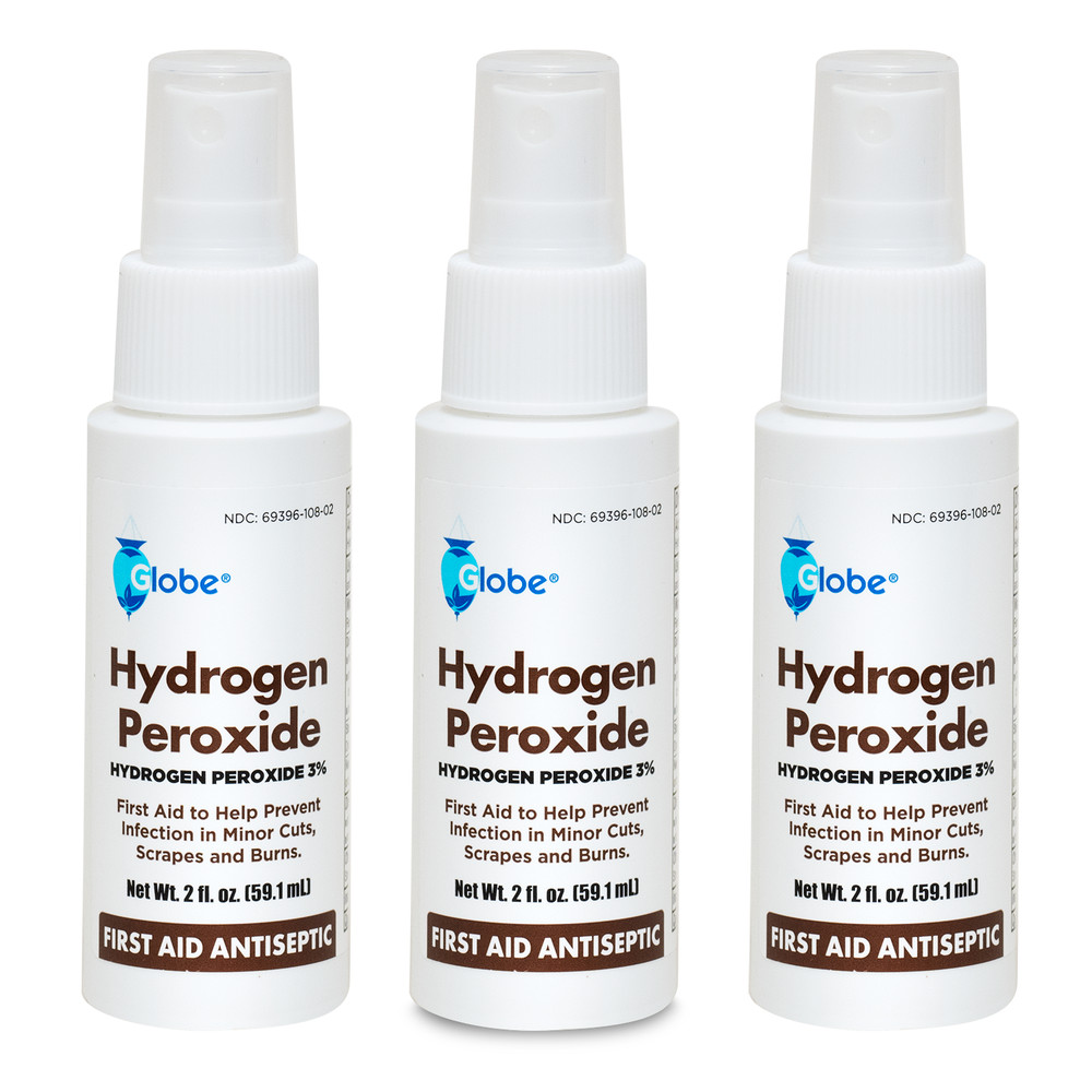 Globe Hydrogen Peroxide 3% First Aid Antiseptic Topical Solution Spray  (3 Pack)