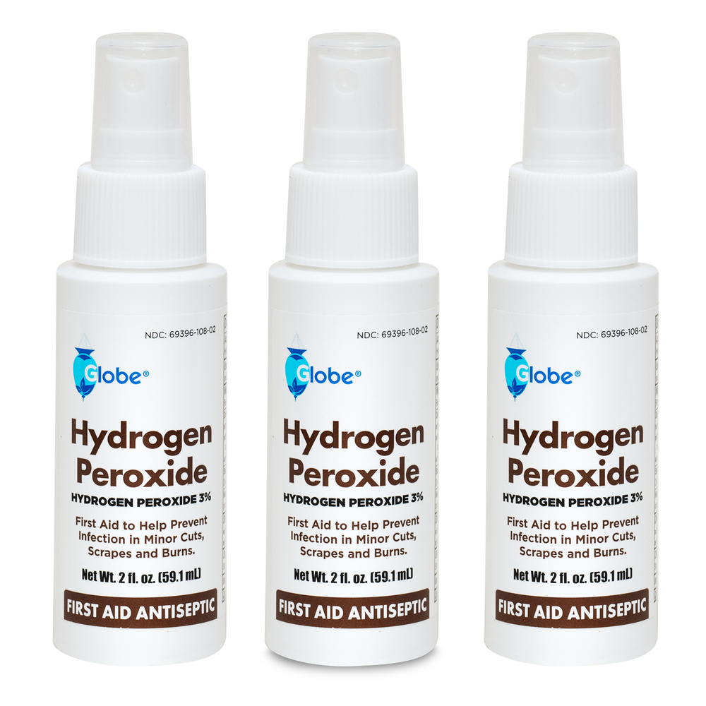 Globe Hydrogen Peroxide 3% First Aid Antiseptic Topical Solution Spray (3 Pack)