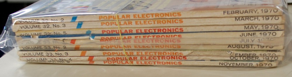 Rare Popular Electronics Magazine 9 Issues 1970 Ships Worldwide