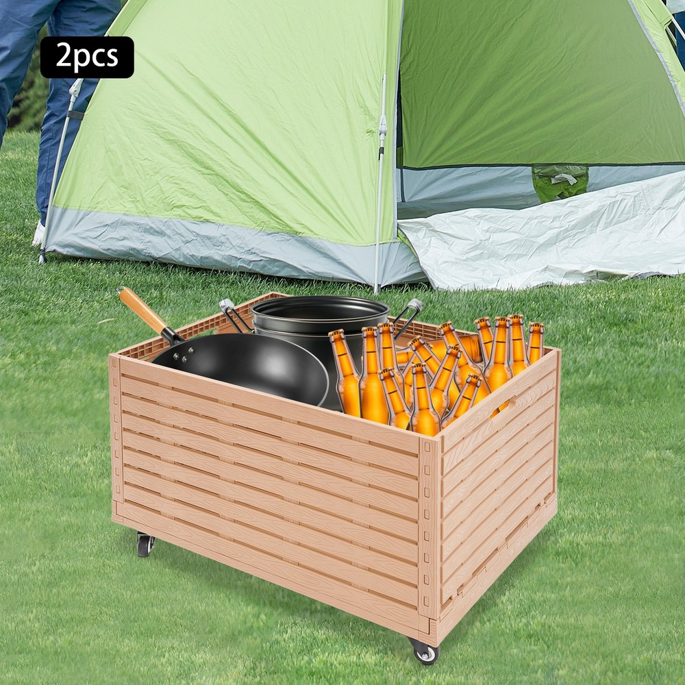 2PCS Foldable Storage Bins Storage Bin Large Capacity Storage Basket with 360°