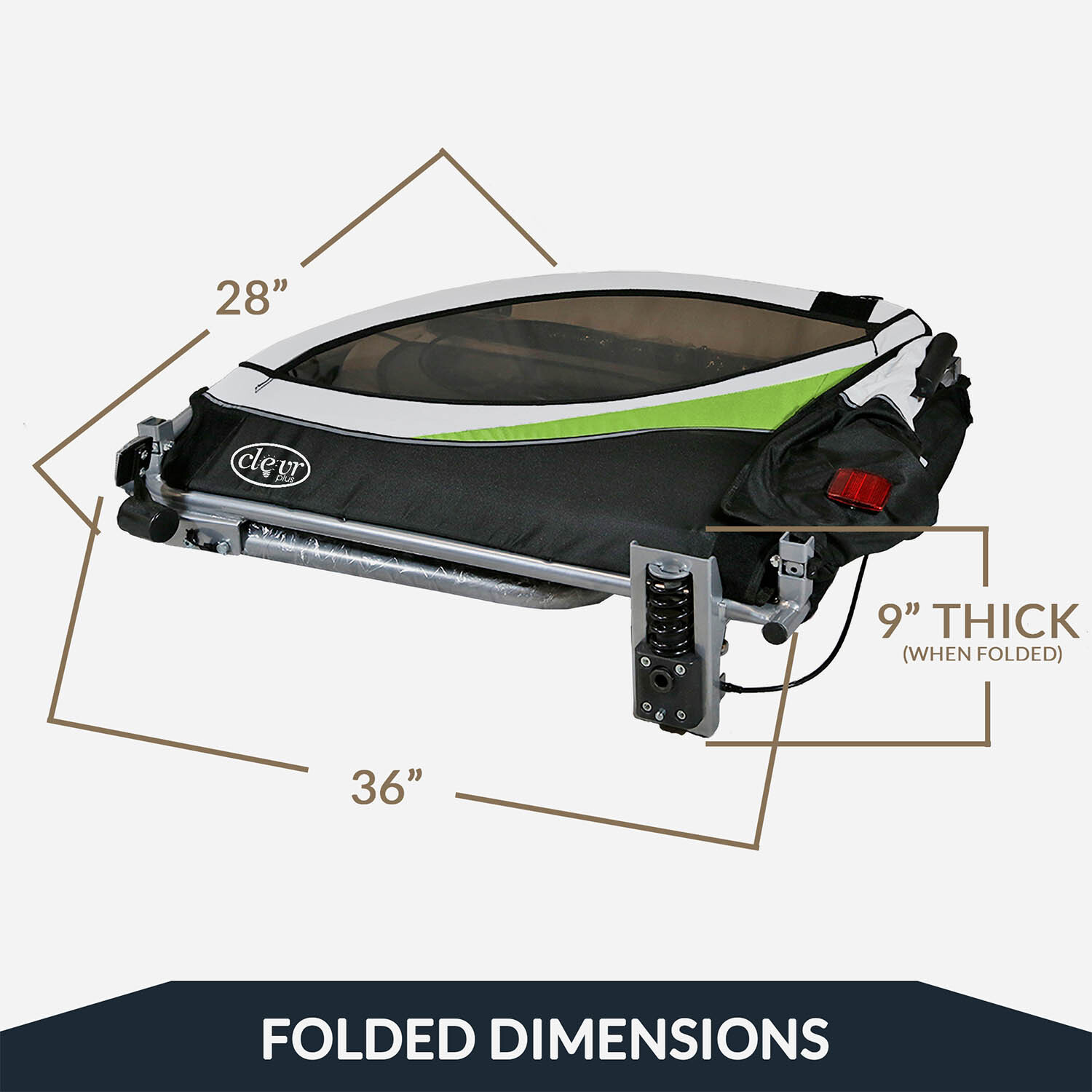 ClevrPlus Deluxe 3-in-1 Double Seat Bike Trailer Stroller Jogger for Kids, Green