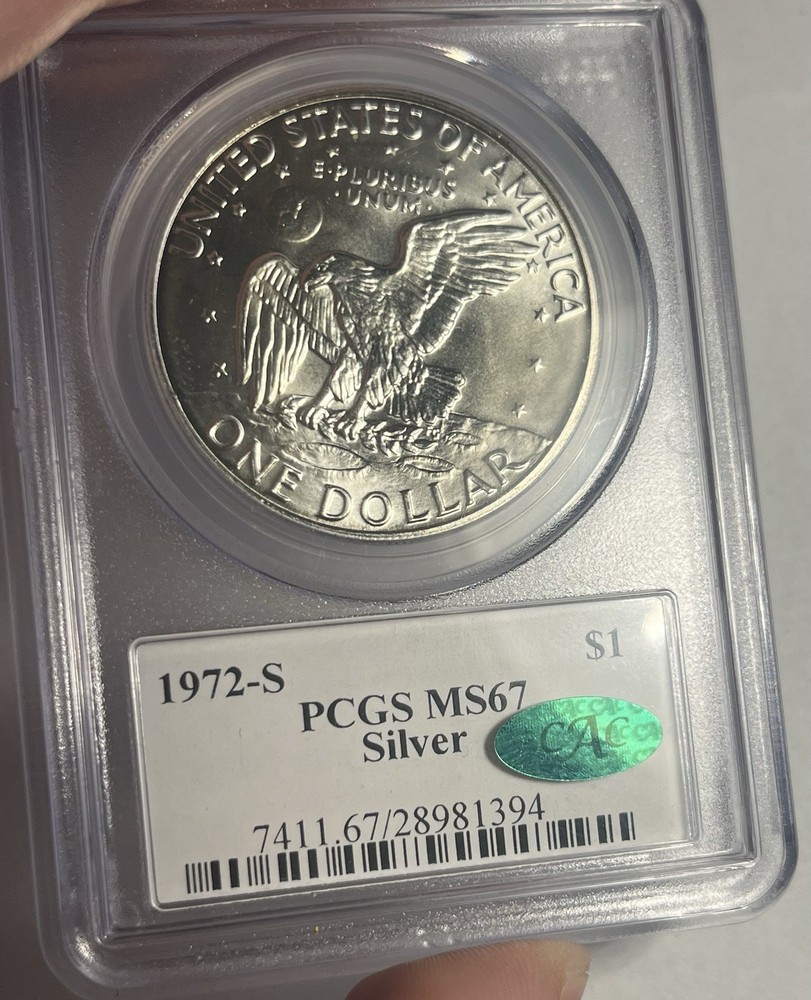 1972-S EISENHOWER IKE SILVER DOLLAR GRADED PCGS MS67 CAC