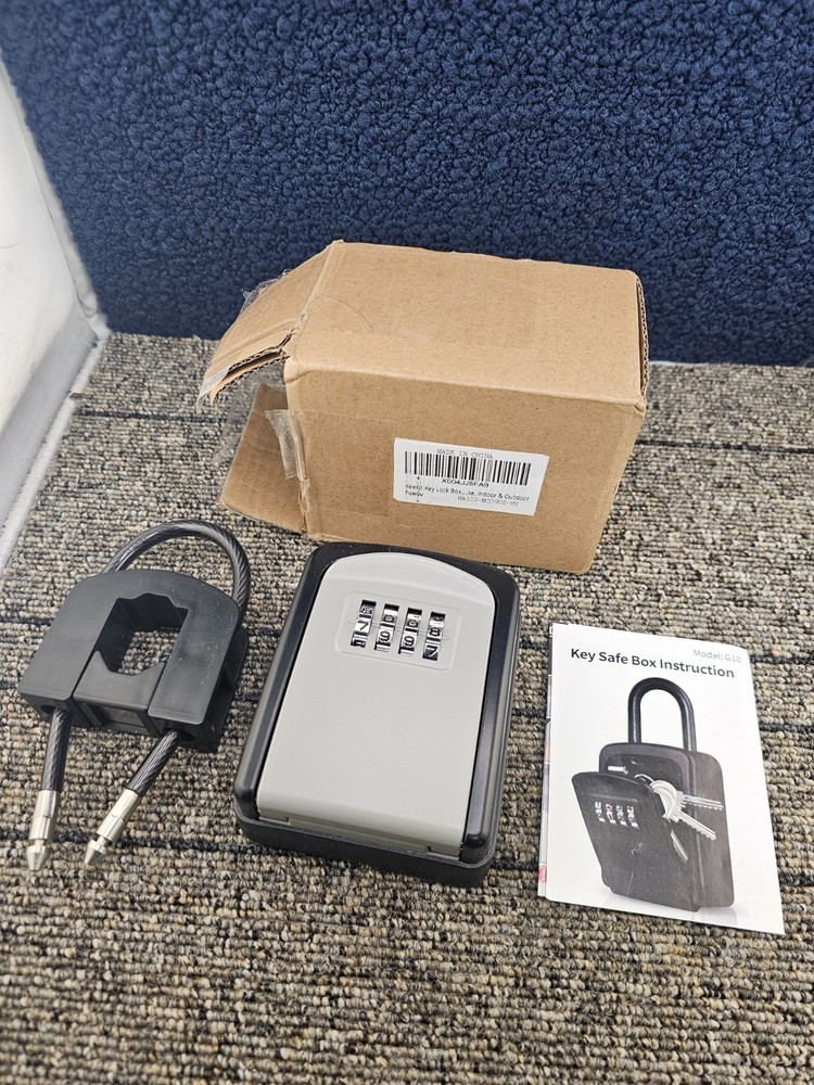 G10: Resettable 4-digit Combination Key Safe Lock Box w/ Removable Shackle